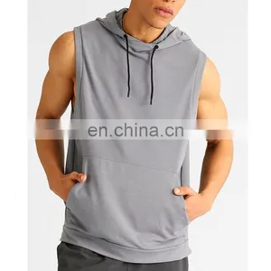 Mens Athletic Sleeveless Cheap Hoodies Wholesale thumbnail-1