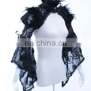 Gothic Shrug Bolero Jacket With Trumpet Sleeves thumbnail-2
