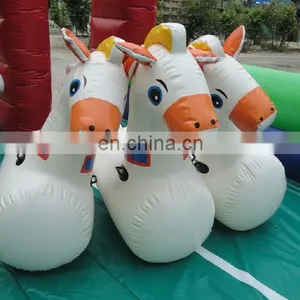 High Quality 3 Lane Inflatable Horse Racing,Outdoor Sport Games Inflatable Fun Derby for Kids thumbnail-6