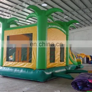 Palm Tree Inflatable Bouncy Castle With Water Slide thumbnail-1