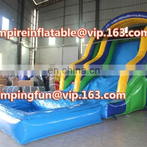 Cheap Price 0.55mm PVC Inflatable Medium Size Water Slide With Pool ID-SLM081 thumbnail-1