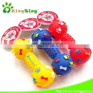 SM. Dumbbell W/paw Bone Print Pet Toy/dog Toy thumbnail-2