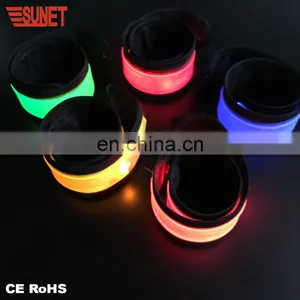 Custom Logo Fabric Band LED Lighting Slap Band Wide Slap Bracelet Party thumbnail-3