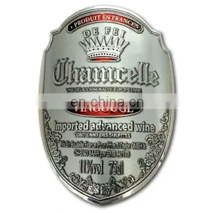 Factory Custom Metal Aluminum Printed 3D Wine Emblem Label With Good Sticker thumbnail-4