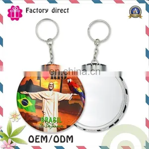 Factory Sale Cheap Price Fashion Design Custom Keychain With Makeup Mirror thumbnail-3