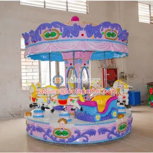 Zhongshan Merry go Round for Sale Amusement Park 6 Seat Revolving Horse, Carousel Small Kid Mini, Earn Money, Kiddie thumbnail-3