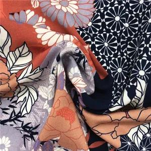 Latest Design Cheap Fancy Custom Digital Printed Rayon Silk Fabric thumbnail-3