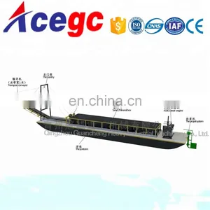 River Sand Carrying Boat / Barge 300 Ton per Time With Transport Coveyor for Sale thumbnail-2