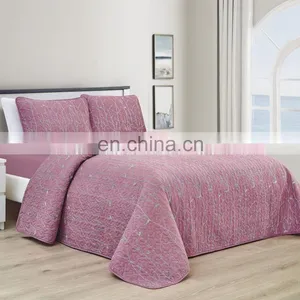 Wholesale Comforter Folded Soft Microfiber Lightweight Coverlet For All Season Fabric Embroidery Quilt thumbnail-5
