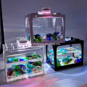 2020 Hot Sales Home Decoration Mini Fish Tank Aquaruim thumbnail-4