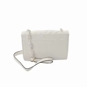 Designer Custom Lady Popular Chevron Quilting Pattern Shoulder Handbags Chunky Metal Chains Shoulder Crossbody thumbnail-2