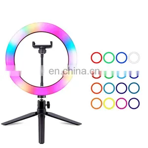 Photo LED Selfie Stick Ring Fill Light Dimmable Camera Phone Ring Lamp With Stand Tripod For Makeup Video Live Studio thumbnail-2