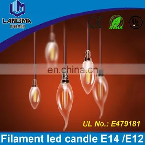 E12/E14 AC 110V 120V 60Hz Dimmable LED Edison Filament Candle Light Bulb 2W 4W 6W Replace 20w 40w 60W Incandescent Lamp Lighting thumbnail-1