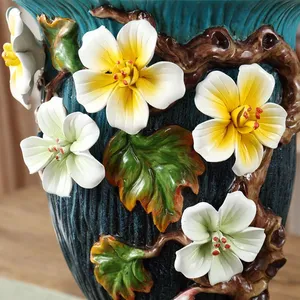 Hand Made European Color Paint Creative Retro Table Ceramic Vase For Living Room Decor thumbnail-3