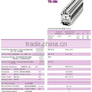 12.2 mm Width DIN Rail Terminal Blocks 25 Mm2 With Industrial Terminal Block thumbnail-2