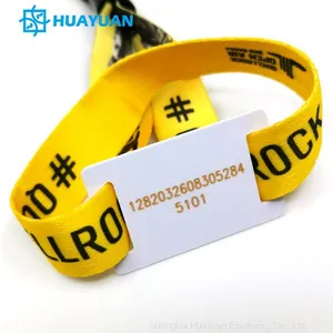 Event Festival Customized Smart Bracelet Tag RFID NFC Fabric Woven Wristbands thumbnail-1