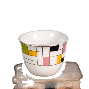 12pcs Cawa Cups Ceramic Arabic Coffee Cups New Bone China Cawa Cups With Color Box thumbnail-3