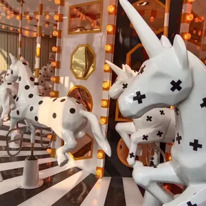 For Kids Pour La Seregraphique Rotating Horse Shopping Mall Upper Drive Carousel Rides thumbnail-3