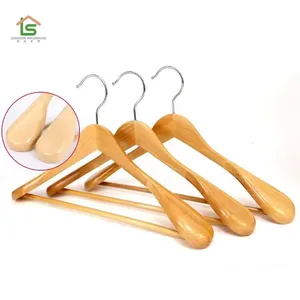 Custom Branded Stylish Luxury Wood Wide Shoulder Suit Hangers For Display Garment Hangers thumbnail-1
