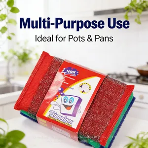 3Pcs Pack Heavy Duty Stainless Steel Sponge Scourer From Factory thumbnail-2
