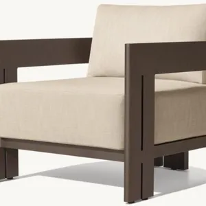 Modern Aluminum Outdoor Furniture Set, Weatherproof 4-Piece Sofa & Chair Set for Patio & Pergola thumbnail-4