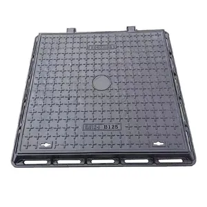 Customized Size Duty Ductile Iron Manhole Cover En124 C250 D400 Jingdong Brand Black Round Professional Manufacturer in China thumbnail-1