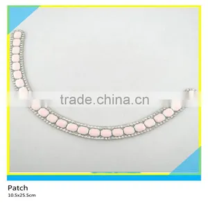 Yellow Octagon Ceramic Patch Hotfix Ceramic Mix Rhienstone Applique 10.5x25.5cm thumbnail-2