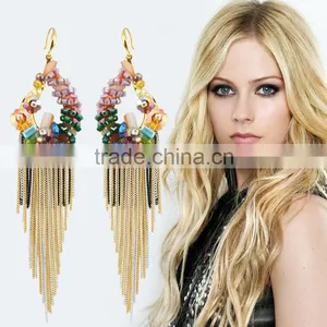 Fashion Jewelry Long Chain Fashion Tassel Bridal Earrings thumbnail-2