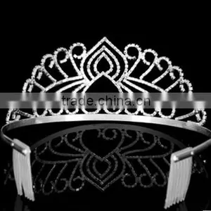 2015 New Style Luxury Diamond Big Crown and Tiara Wholesale Bridal Hair Accessories thumbnail-3