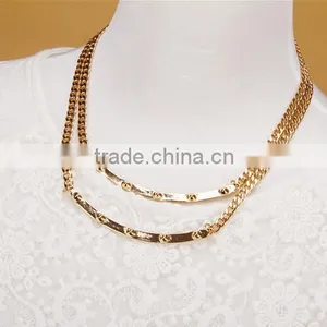 Fashion Double Layered Thin Gold Chain Necklace Simple Jewelry thumbnail-2