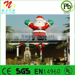 Christmas Inflatable Decorations, Outdoor Blow up Santa on Roof thumbnail-1