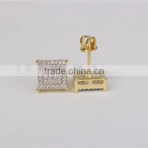 Hip Pop Jewelry Fashion Stud Earring 925 Silver Square Shape thumbnail-4