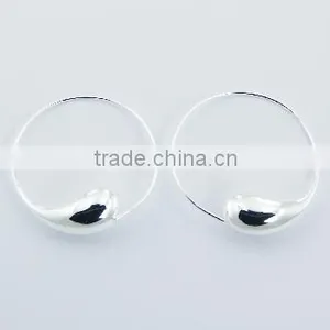 925 Sterling Silver Jewelry Elegant Droplet Hoop Earrings thumbnail-1