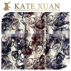 Plain Weave Reactive Dyeing Custom Patterns Rayon Lace Fabric thumbnail-1