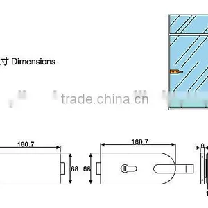 KG-11S Tempered Glass Door Lock,sliding Glass Door Key Locks thumbnail-3