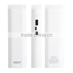 GOLF GF-D3 Lighthouse Series 7800mah Smart Power Bank 2.1A/1A 2 Port USB LED Emergency Light Rounded Power Bank thumbnail-2