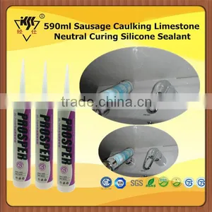 590ml Sausage Caulking Limestone Neutral Curing Silicone Sealant thumbnail-1
