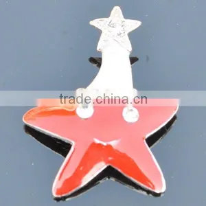 Red Enamel Smile Star Christmas Brooches thumbnail-1