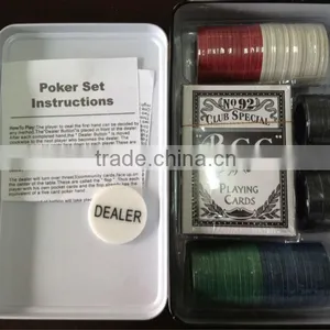 Poker Chips in Inside White Tin Box/ NO Window thumbnail-3