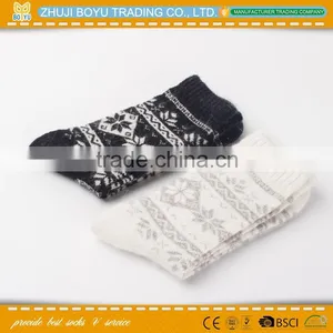 BY-161203 Hot OEM Lady Handmade High Quality Angora Wool Thick Socks thumbnail-1