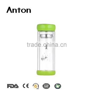 10oz Clear Glass Water Bottles New Design Wholesale Promotion Custom Logo Glass Bottles Double Wall Glass Water Bottle thumbnail-2