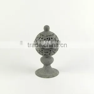 100109F- Engraved Metal Candle Lantern W/stand thumbnail-1
