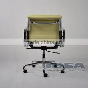 Replica Charles and Ray Low Back Soft Pad Desk Chair EA217 - Cream White Color Genuine Leather thumbnail-5