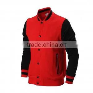 Male's Active Color Varsity Jacket With Constrast Cuff thumbnail-1