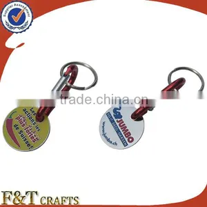 Custom Design Token Trolley Coin Supermarket With Carabiner Keychain thumbnail-1