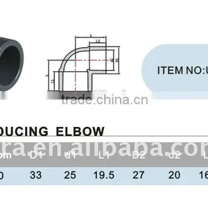 PVC Pressure Pipe Fitting Reducing Elbow for Drinking Water Supply DIN8063 PN16 thumbnail-2