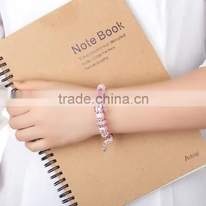 2016 Fashion Pink Alloy Glass Bracelet thumbnail-4