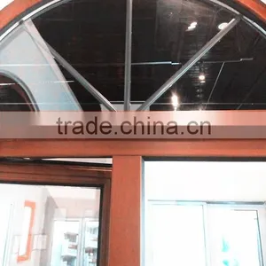 Italian Style Wood Aluminum Composite Arched With Grill Outward Opening Window thumbnail-5