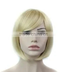 10" Female Short Straight Bob Wig Blond Color Heat Resistant Realistic Wig African American Wig For Black Women thumbnail-1