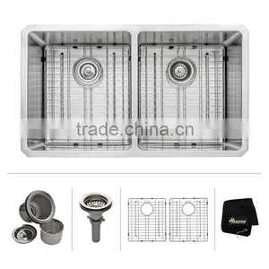 New Premium Undermount Double Bowl Handmade Stainless Steel Kitchen Sink With CUPC Approval thumbnail-1